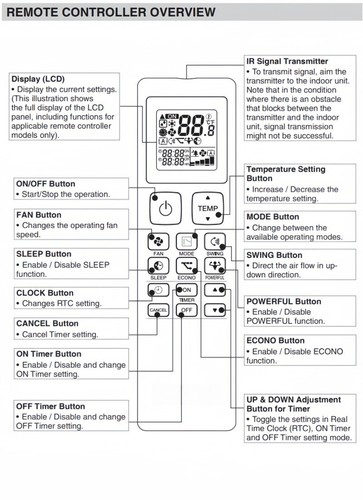 AC Fernbedienung ARC486A2 für Daikin FTXC-C, FTXC-D Serie Klimaanlage °F-°C - Bild 6 von 7