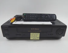 Sony SLV-679HF VCR VHS Player Recorder Hi-Fi Stereo w/ Remote MOSTLY WORKS READ!