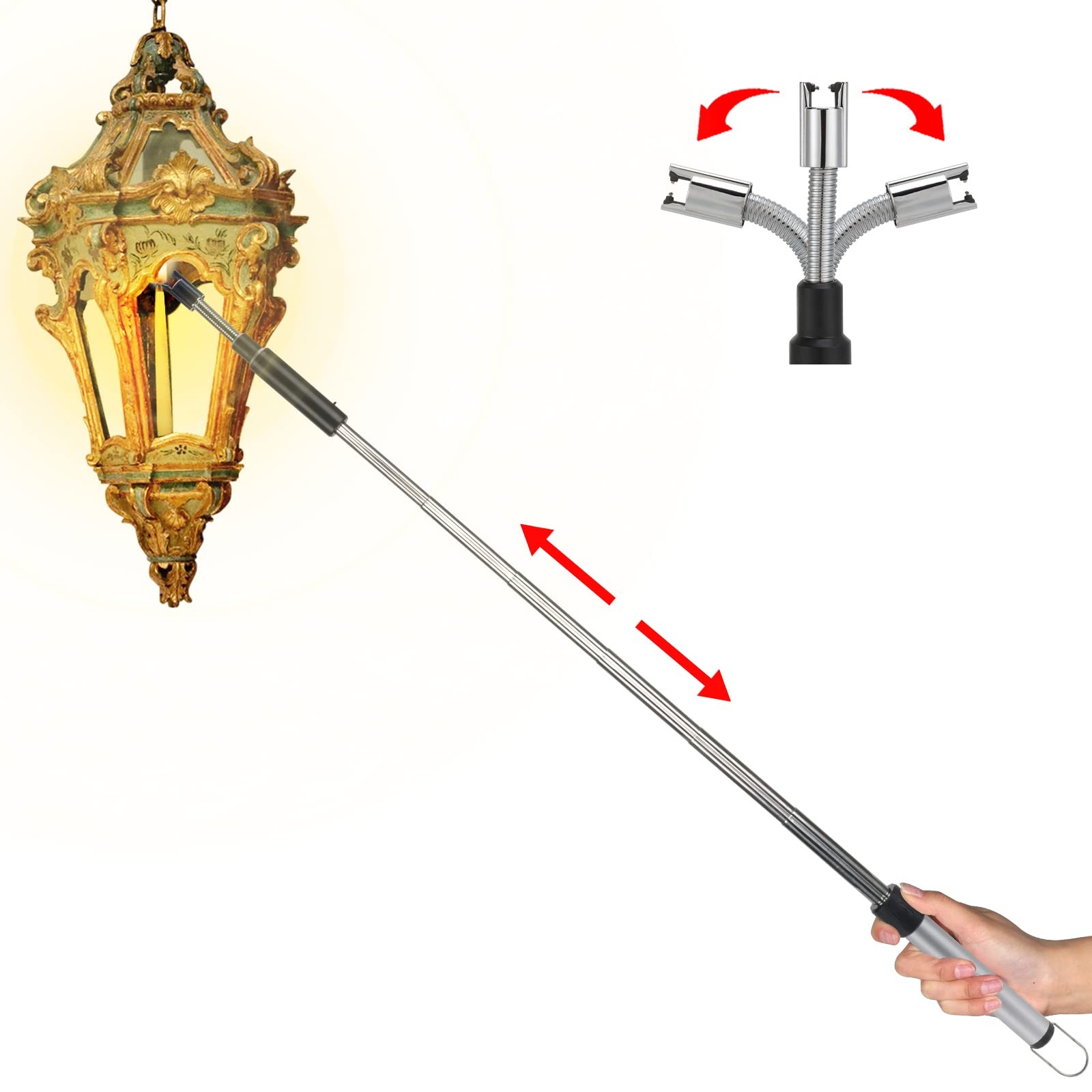 Electric Long Lighter,Retractable Length(11.4In-27.55In),Lgn
