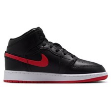 Big Kid's Jordan 1 Mid Black/University Red-White DQ8423 005 
