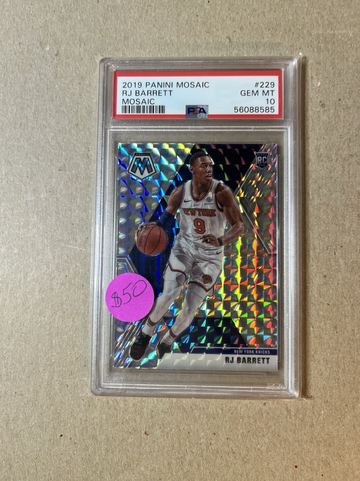 R J Barrett 2019 Panini Mosaic Mosaic Rookie PSA 10 GEM MINT