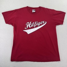 Vintage 90s Tommy Jeans Shirt Mens M Red Hilfiger Script Logo Graphic Tee