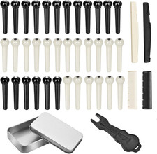 36PCS Acoustic Guitar Bridge Pins Pegs with 2 PCS Guitar Saddle Nut and Bridge P