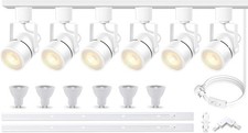 Bravsekai LED Track Lighting Kit 6-Light GU10 Dimmable Ceiling Spotlights 4000K 