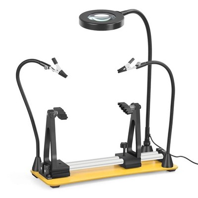 Magnetic Helping Hands Soldering Station, Adjustable 360° Flipping with 3x Ma...