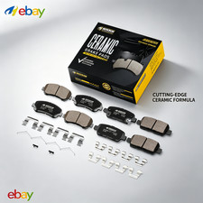Front Rear Ceramic Brake Pads Hardware Kit Fits Nissan Sentra Maxima Juke Oe