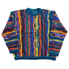Vintage 90s COOGI 3D Knit Sweater Multicolor Australia Made Size M F/S