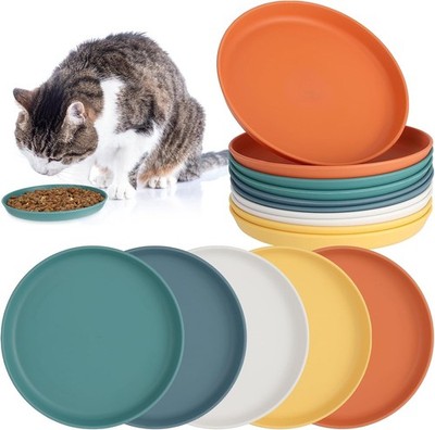10 Stück Fressnapf Katze Futternapf Katzenschüssel Flach Katzennapf 5,9 Zoll Run