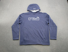 Under Armour Hunt Pullover Mens Blue Hoodie Size L Threadbrone Hunting Outdoors