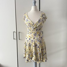 Free People It Takes Two Wrap Mini Dress Size XS Open Back Floral Wrap Front