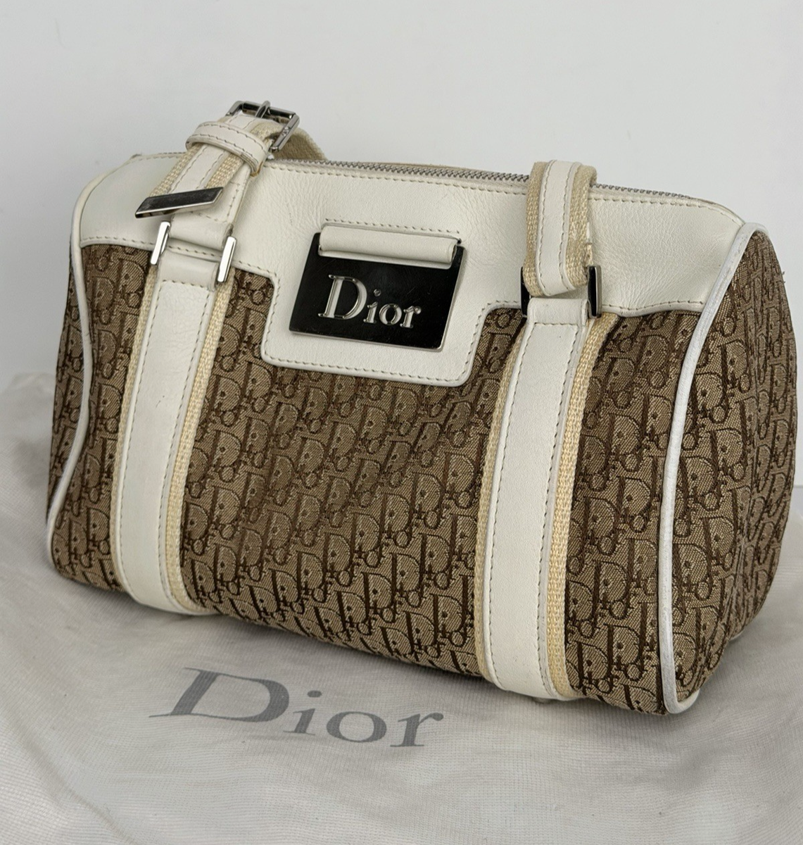 Christian Dior Vintage Street Chic Boston Bag Medium in Monogram