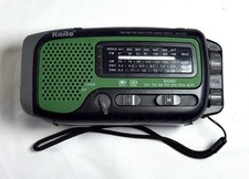 Used Kaito KA350 Solar Crank AM FM Shortwave Weather Radio with Alert Green