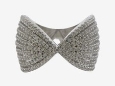 Sterling Silver 925 ladies C Z Crossover Pave...