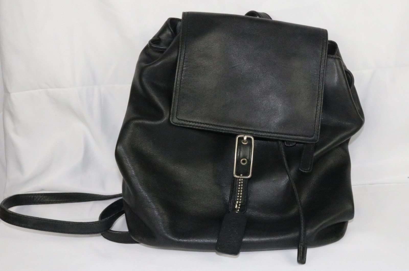 No C13-9827 Vintage Coach Black Leather Legacy West Hampton Daypack Bag