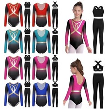 Kids Girls Dance Outfits Team Bodysuit Street Dancing Dancewear Carnival Shiny