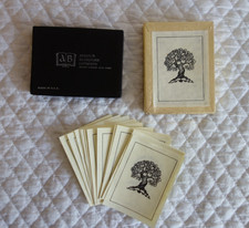 Vntg Open Box of 28 ANTIOCH BOOKPLATES – Tree with Open Book at Roots