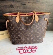 Authentic Louis Vuitton Neverfull MM Peony Pi...