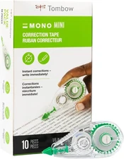 Tombow 68722 MONO Mini Correction Tape Easy to Use Applicator - 10-Pack