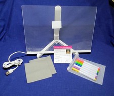 USB-Powered LED Acrylic Note Board with 7-Color Pens  Light 11.8"x 7.9" NEW