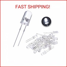 EBOOT 100 Pieces Clear LED Light Emitting Diodes Bulb LED Lamp, 5 mm White 