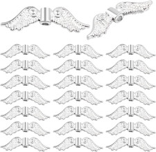 60Pcs Tibetan Style Angel Wing Spacer Beads Alloy Small Hole Wing Loose Spacer C