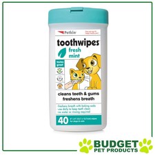 Petkin Dental Tooth Wipes Mint Dog Cat 40 Pack