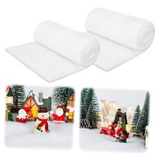 2 PCS Snow Blankets, 3 8 FT Thick Xmas Artificial Fake Snow Blanket 2 Rolls