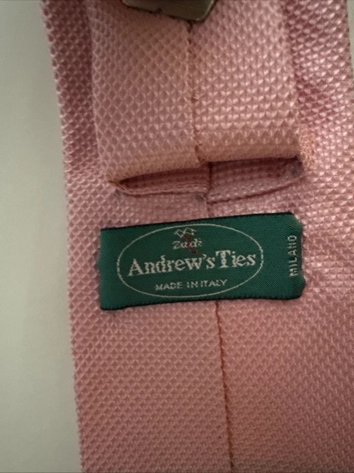 Corbata Rosa Corbata Anthony’s Hecha en Italia 100% Seda Foto 2 de 4