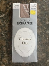 Vintage Christian Dior Diorella Plain Knit 15 Den Tights In Pampas 5&rsquo;7 -5&rsquo;10 New