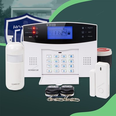 HOMSECUR Wireless &wired WIFI 4G GSM SMS Autodial Burglar Intruder Alarm System