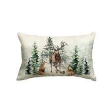 Christmas Trees Reindeer Throw Pillow Cover, 12 x 20 20" x 12" Pack of 1 