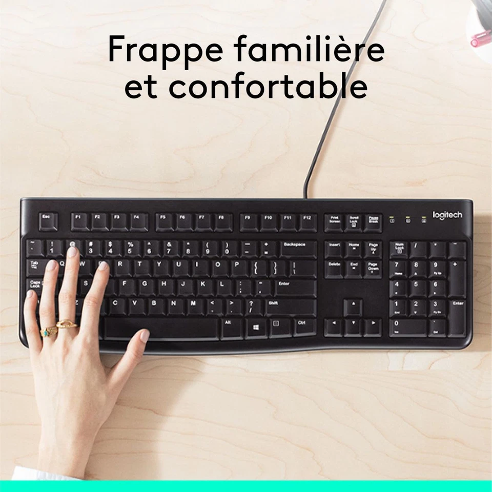 Clavier filaire LOGITECH K120 USB touches silencieuses - Photo 2/4