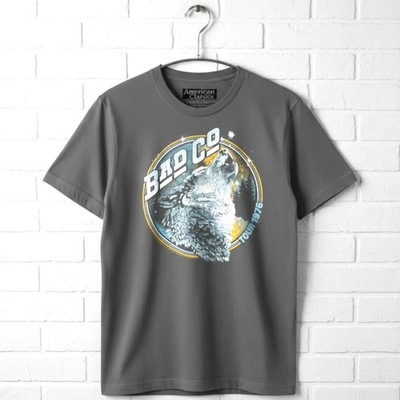Bad Company Run With Pack Men's T Shirt Howling Wolf Concert Tour Hard Rock Band