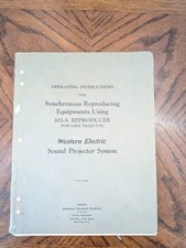 Western Electric 202-A Movie Projector Operating Instructions