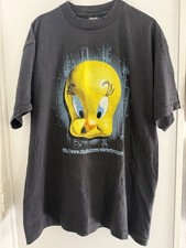 1995 Warner Bros Looney Tunes Tweety big logo tee shirt made in USA LARGE