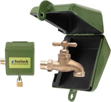 Outdoor Faucet Lock System, Green – Insulated Garden Hose Bibb Cover 