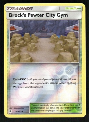 Brock's Pewter City Gym 54/68 Hidden Fates Uncommon Reverse Holo NM