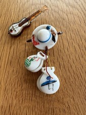 Vintage Cellulloid Brooch 1950s Hat Castanets W.German Guitar lucite Tiki Kitsch