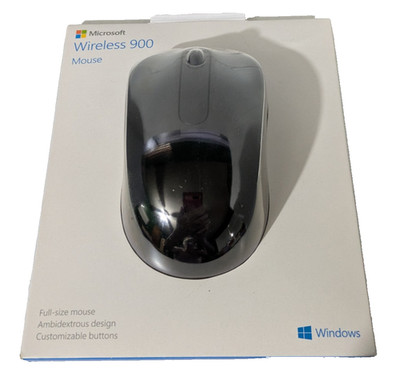 Microsoft Wireless 900 Mouse Black Full Size USB Ambidextrous PW4-00001 Sealed