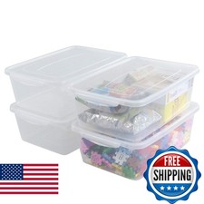 Inhouse 14 Quart Clear Storage Bin, Container Lid, Shoe Boxes Set Of 4