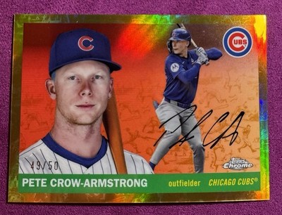 2025 Topps Chrome Platinum Pete Crow-Armstrong Gold Refractor 49/50 Cubs