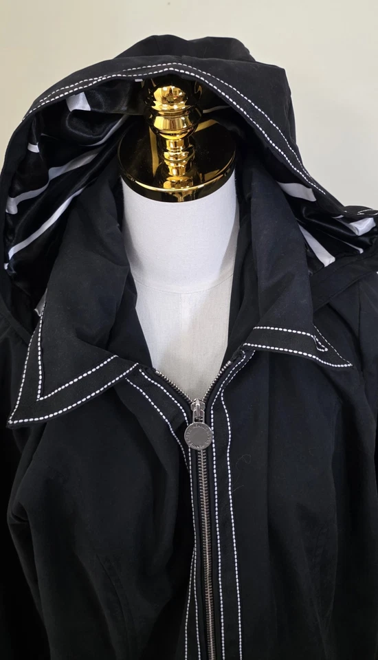 Chaqueta Dennis Basso Resistente al Agua con Forro a Rayas Negra Talla L Foto 2 de 4