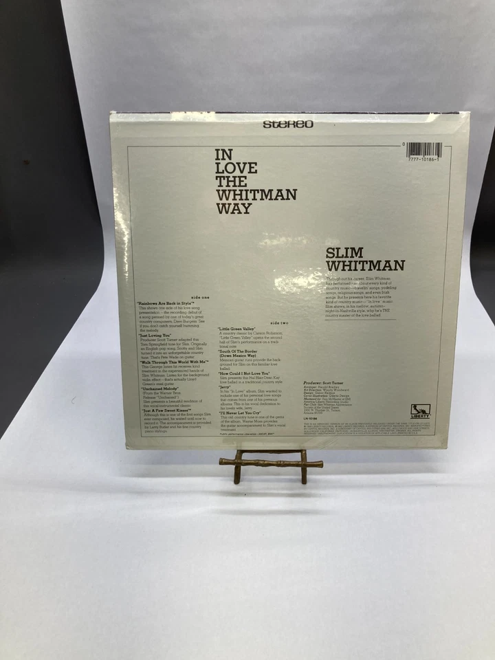 Slim Whitman In Love The Whitman Way Vinyl LP 1982 Liberty Record LN-10186 - Image 3 of 4