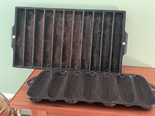 2 These vintage cast iron cornbread pans are collectible kitchenware