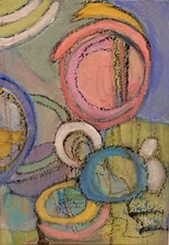 THROW BACK II Original Abstract SHAPES Painting Judie Mulkey Signed