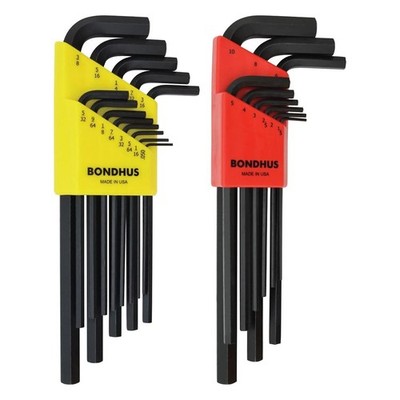BONDHUS 22199 Metric/SAE HEX Long L-Key Double Set (22 Piece)