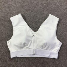 Tommie Copper Sports Bra Womens XL White Shoulder Support Zip Activewear Gym