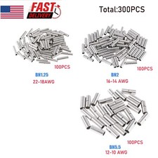 Bare Copper Wire Splice Butt 22-10 AWG Connectors Ferrule Crimp Terminals 300PCS