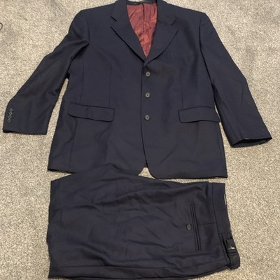 Empire Mills Woolmark 2pc Worsted Suit Navy  Chest 46s Waist 40s Pure New Wool