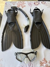 U.S. Divers Snorkel Set, Black, L 10-13. Fins, Mask, Snorkel And Bag